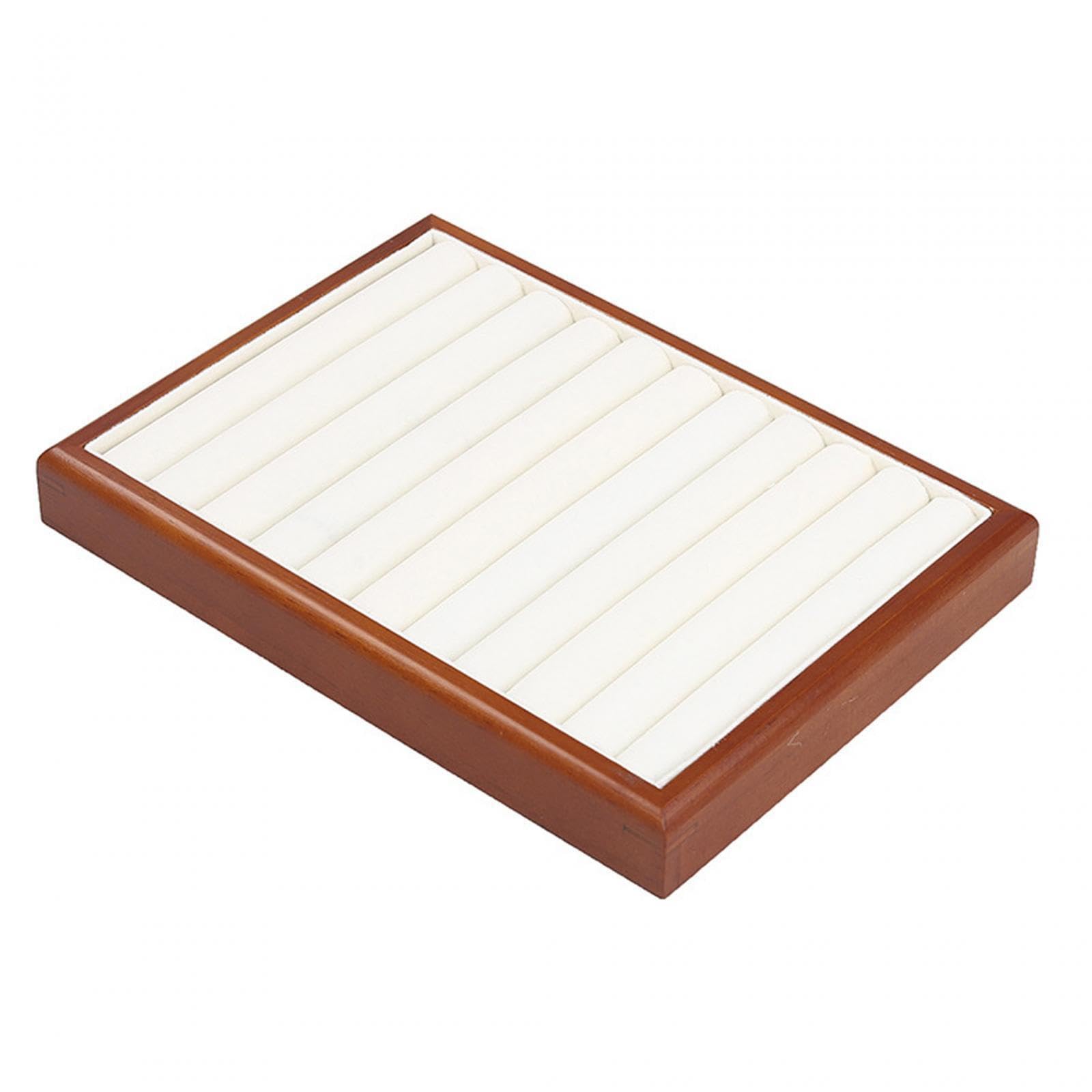Twisaxc Women's For Ring Wooden Jewelry Tray Earring Rings Display Organizer Safe Storage Of Necklaces Bracelets Rings And Studs Jewelry Organizer Storage Case Girls,