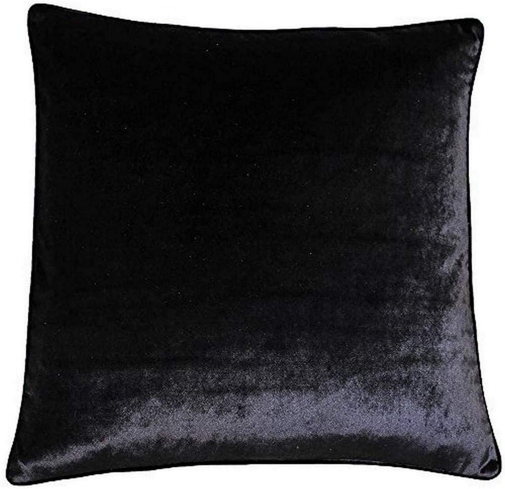 Paoletti Luxe Velvet Piped Feather Filled Cushion from B&Q