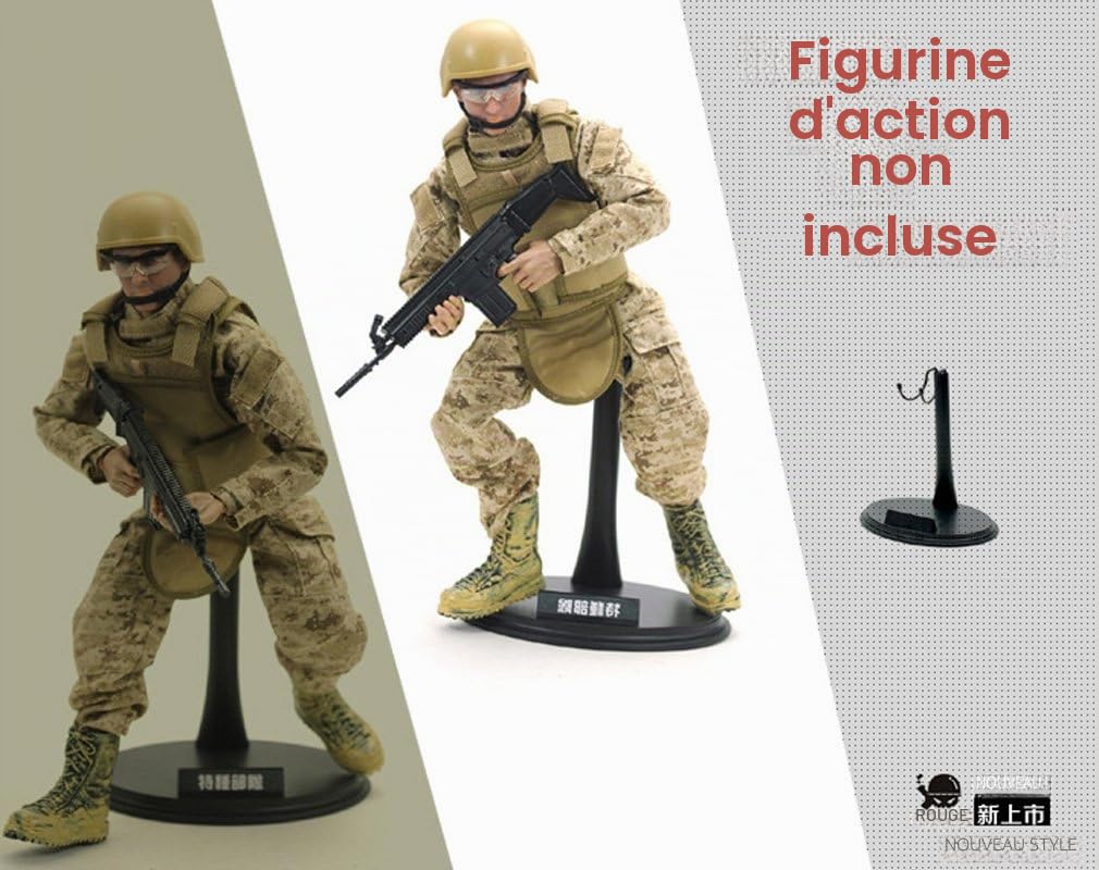 XIAONAN Lot de 5 supports noirs pour figurines d'action à l'échelle 1/6 30,5 cm
