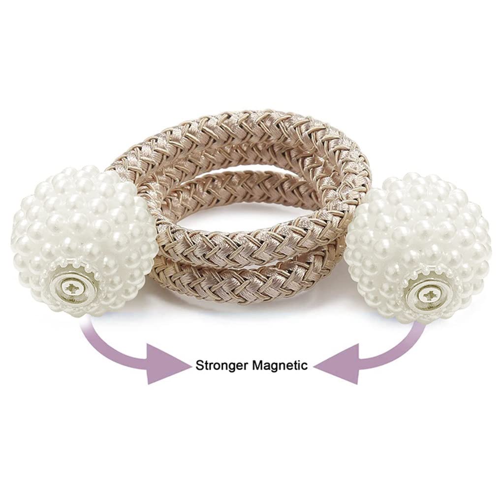 4 Pcs Perle Magnétique Rideau Clip Rideaux Titulaire Embrasse Boucle Boule Suspendue Boucle Attache Arrière Rideau Accessoires (Couleur : A, Taille (A comme Le Montre l'image)