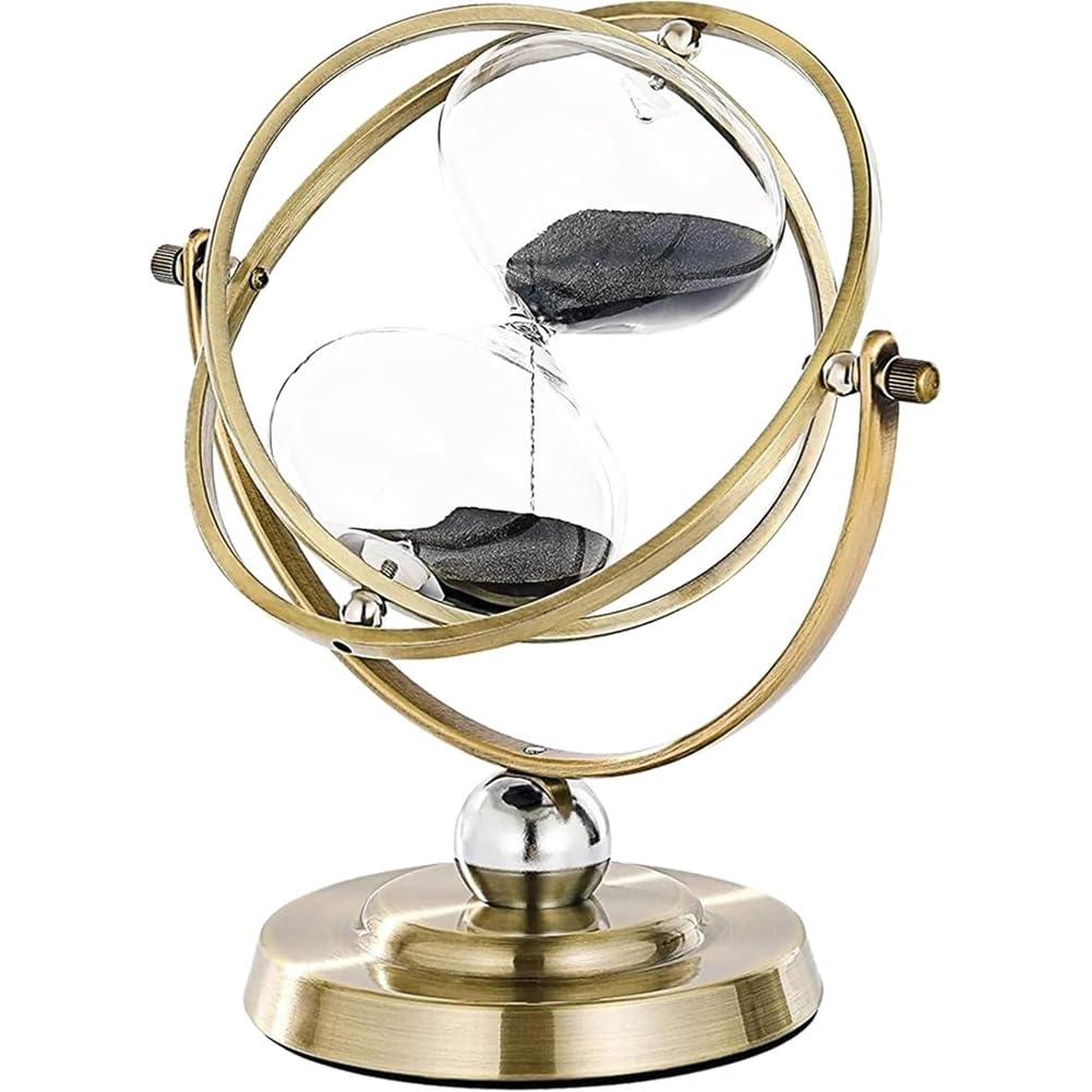 UDSKNV[KSL Large Metal 720° Rotating Hourglass Timer, 60 Minutes Sand Timer for Desk Home Gifts B