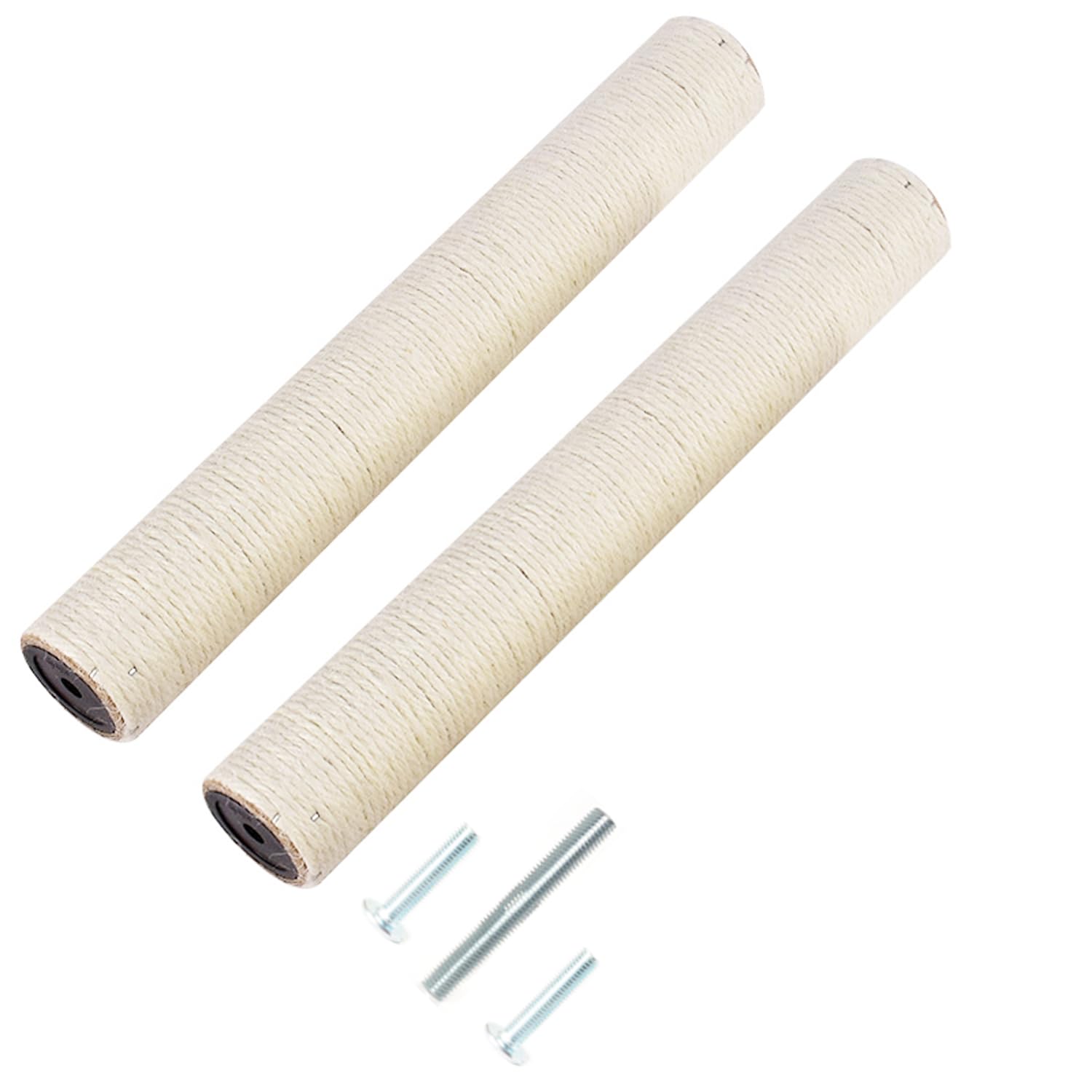 2Pcs M10 Cat Tree Replacement Post - 10mm Bolt Sisal Cat Scratching Post Replacement Pole DIY M10 Bolt Sturdy PVC Tubes Screws Included (2.36 * 19.68
