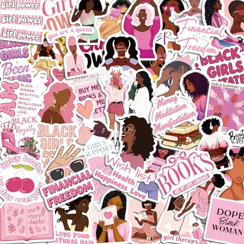 50PCS Pink Vision Board Stickers for Kindle Black Girl Magic Sticker Motivational & Inspirational Sticker Empowerment and Inspirational Theme