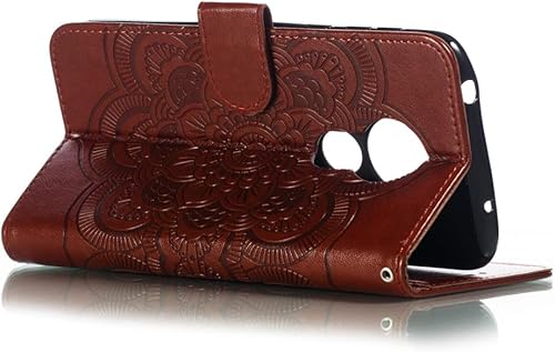 Miniatura 4 de LEECOCO - Funda para Moto G7 Power con diseño de mandala en relieve de piel sintética de lujo, cartera con tapa para cuaderno, soporte magnético,