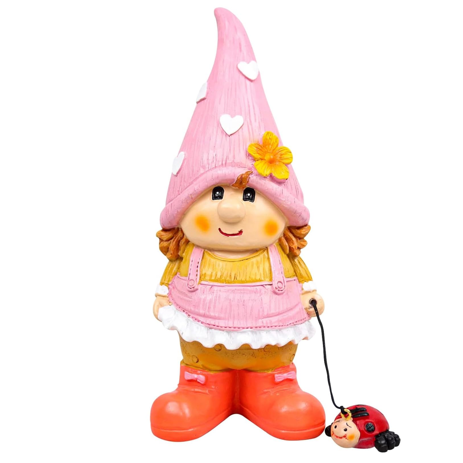 Garden Gnomes Colorful Adorable Self-Standing Gnome Figurines with Cute Expressions & Clothes Weather-Resistant Resin Ornaments for Indoor Outdoor, Female