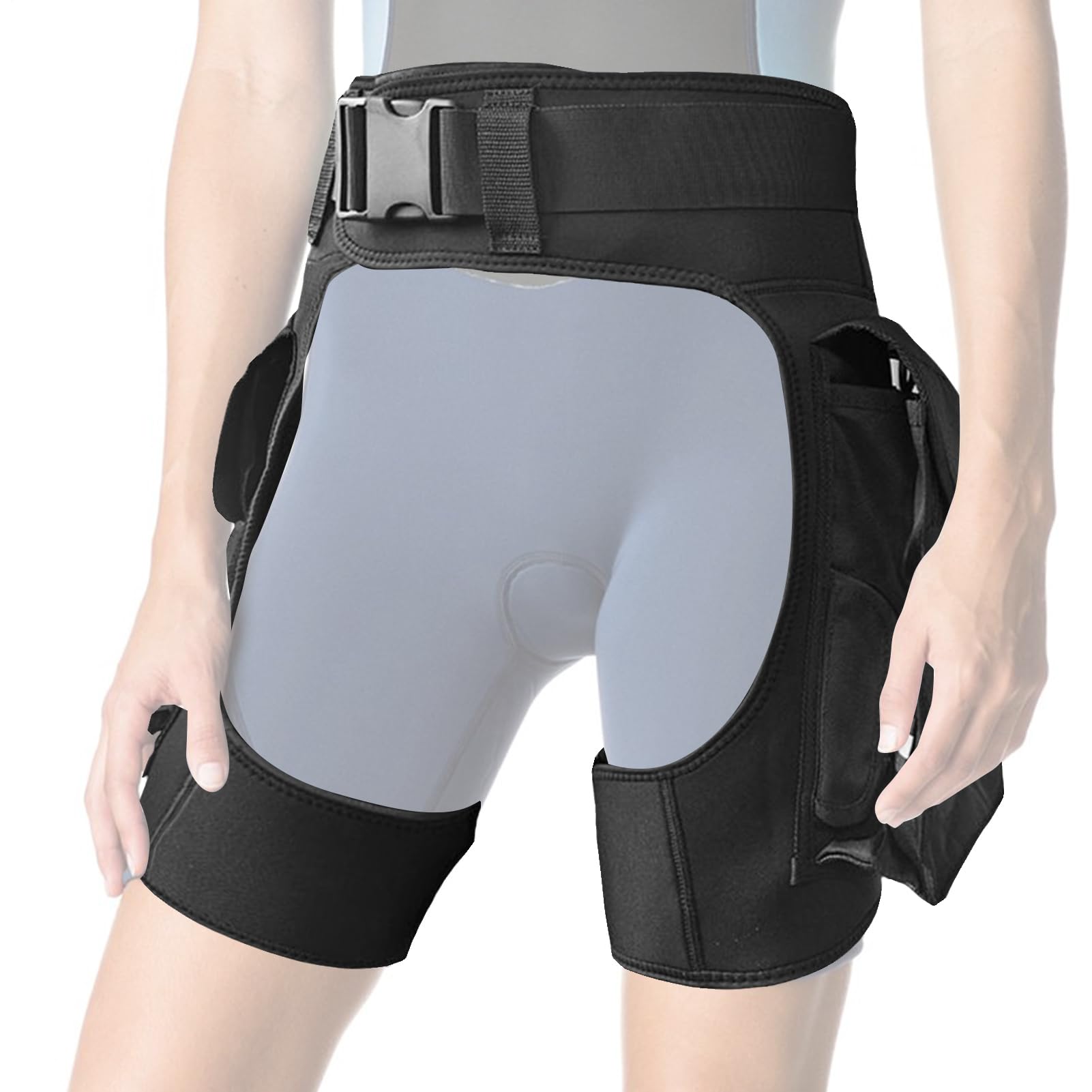 Diving Shorts - 43x16.93Cm Neoprene Nylon, Open Crotch Design, High Elasticity, Pockets | Wetsuit Pants For Swimming Water Sports Sailing Training Outdoor Adventure Surfing Diving Snorkeling