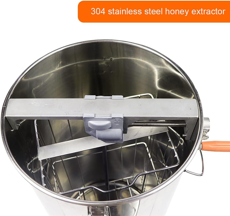 HNZXIB Stainless Steel Hand-operated Honey Shaking Machine 2 Frames Honey Separator Pressure Honey Dump Honey Sugar Machine