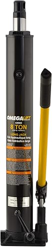 Miniatura 3 de Omega Lift 44980 Gato hidráulico de 8 toneladas de largo Ram para elevación de motor y grúas de taller, negro