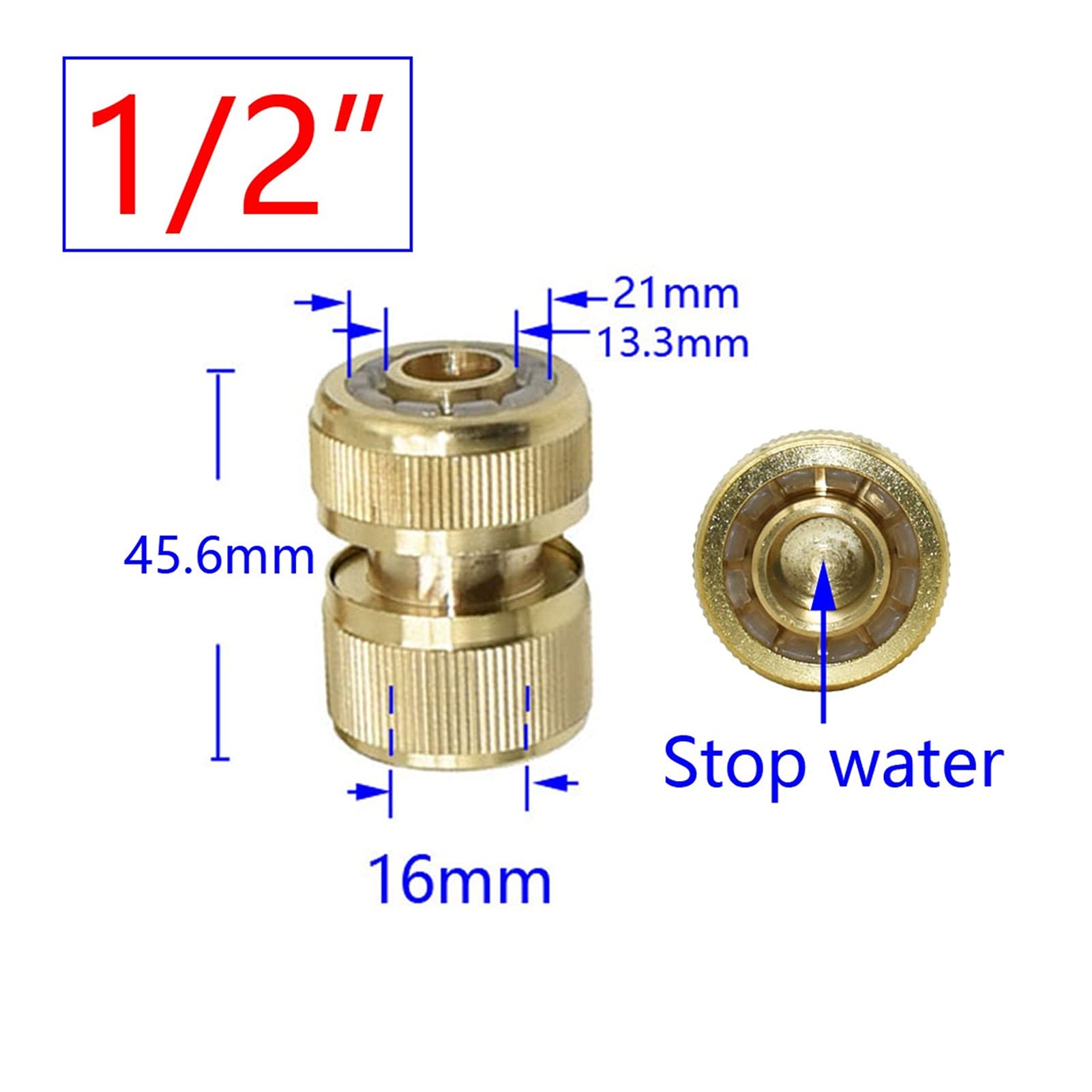 Kit de conectores conjuntos de manguera Brass 1/2 pulgada 3/8 pulgadas 5/8 pulgadas 3/4 pulgadas Manguera de jardín acoplamiento rápido Conector de tope de agua de cobre 16mm 20 mm Adaptador de mangue