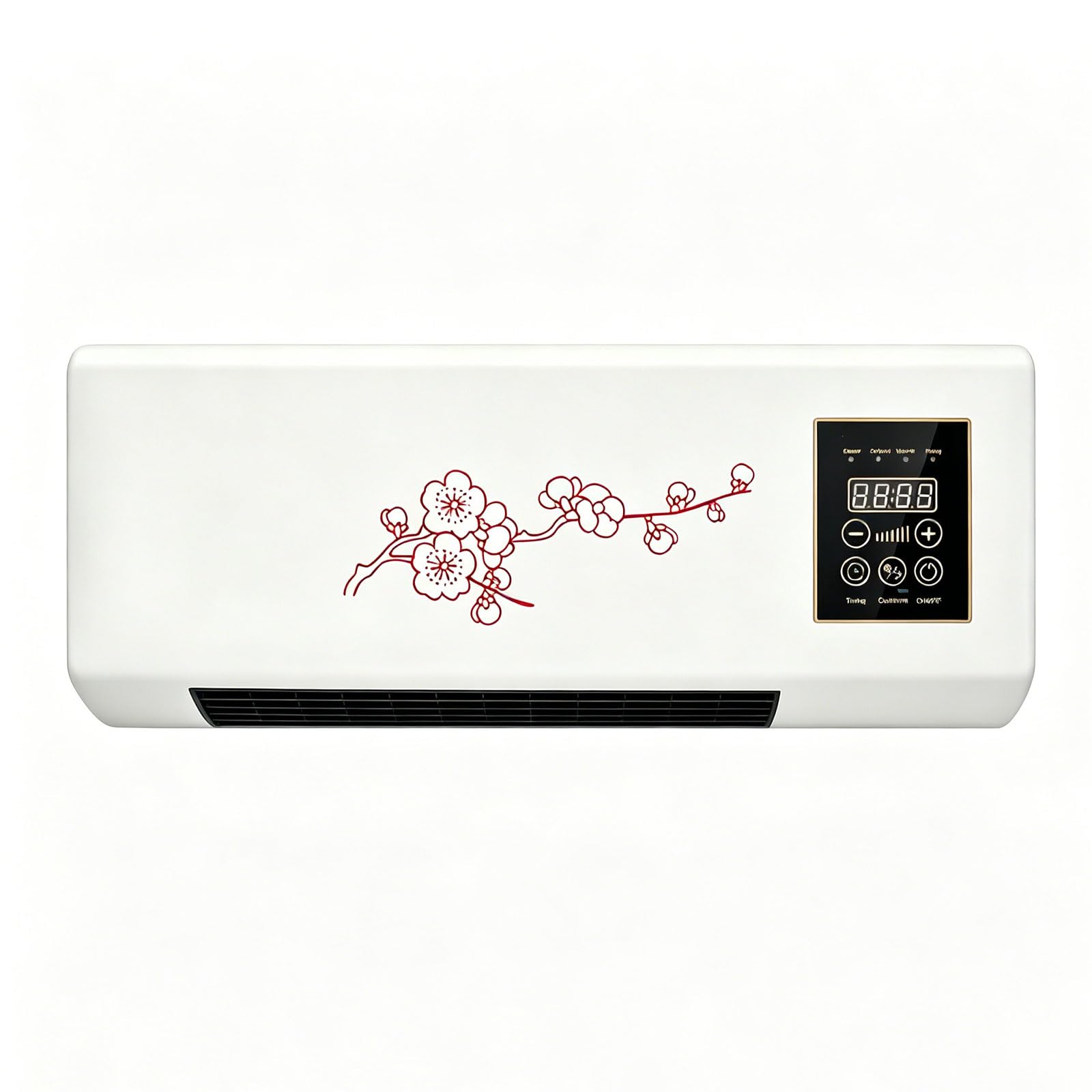 2000W 2-in-1 Portable Wall Mounted Air Conditioner, Mini Wall Mounted Air Conditioner, Fast Cooling And Heating, 8 Hours Timer for Home and Office,Red Flower