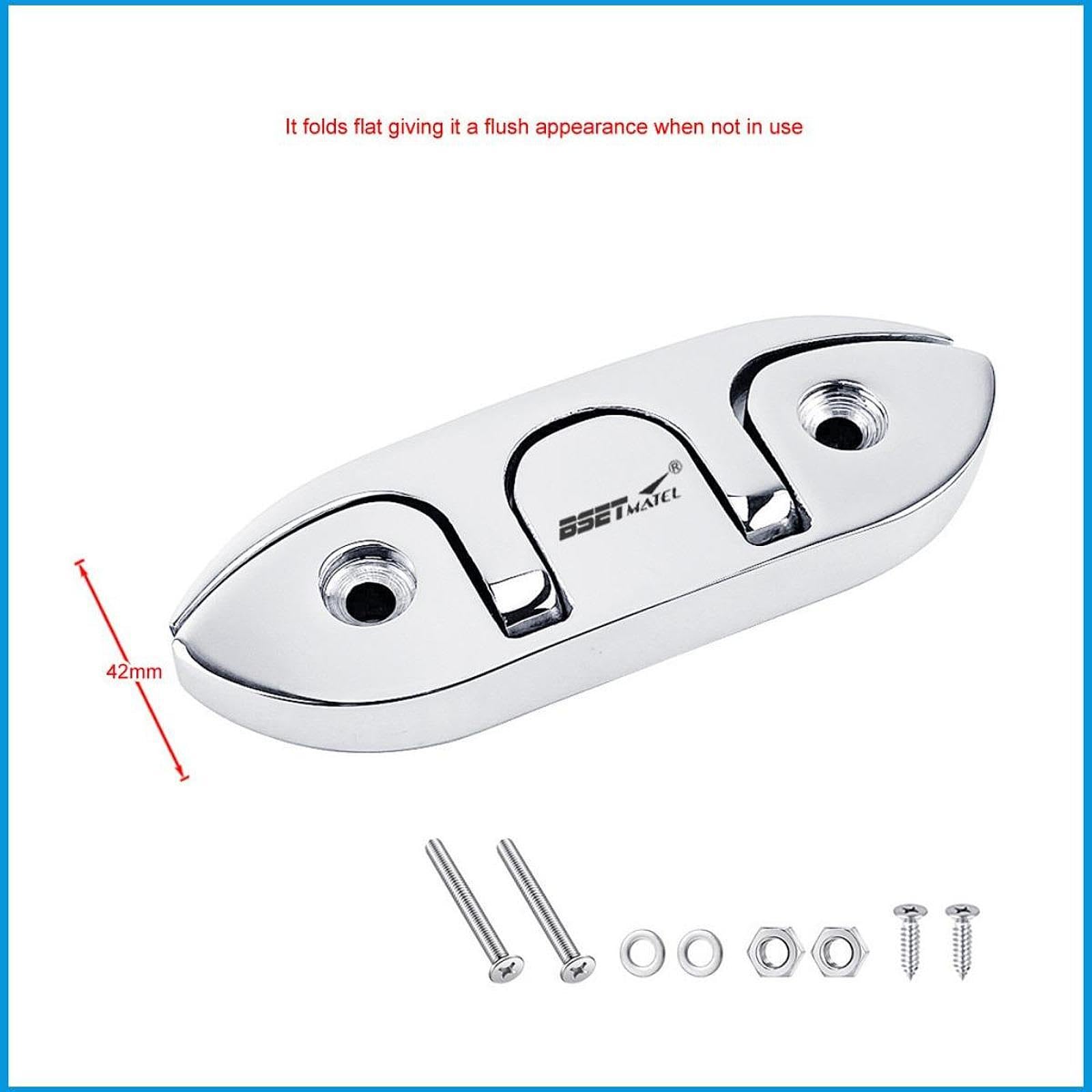 kowaku Boat Dock Cleat Foldable Metal 120mm Marine Hardware Heavy Duty Stainless Steel Rope Cleat Convenient Spare Parts Replacement