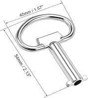 Vista 3 de uxcell Electrical Cabinet Key 5mm Hole Zinc Alloy Water Meter Box Safety Key 54x40mm 5Pcs