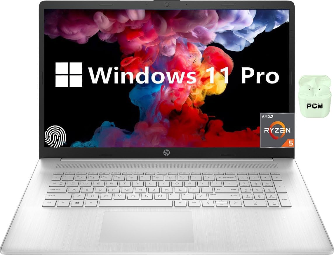 HP 2025 17 Inch Laptop Computer, 17.3 IPS FHD Business Laptop PC, AMD Ryzen 5 6-Core, 64GB RAM 1.5TB Storage (1TB SSD+512GB Docking Set), Windows 11 Pro Lifetime Office, 10-Key Number Pad
