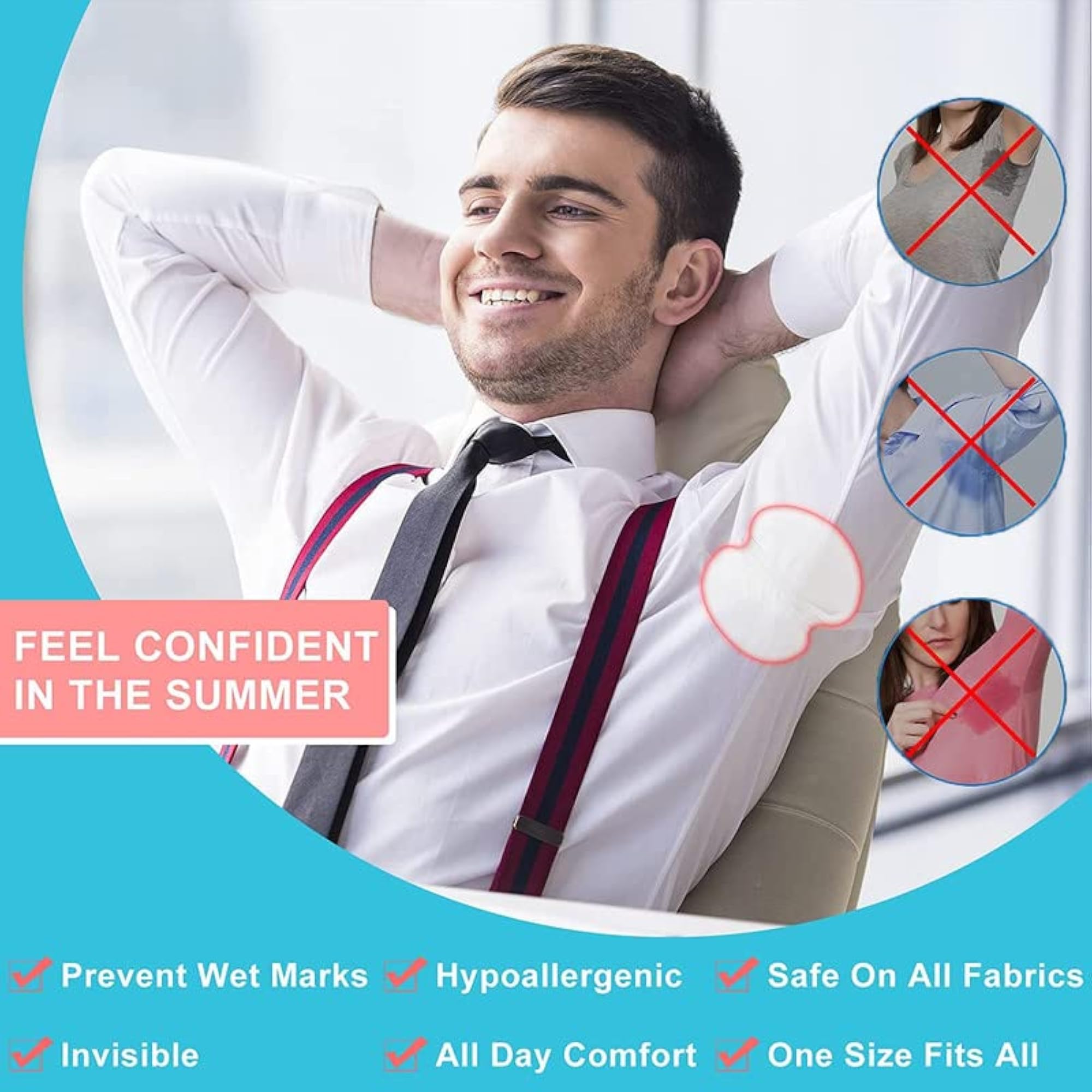 Disposable Underarm Sweat Pads for Women and Men, 70 PCS