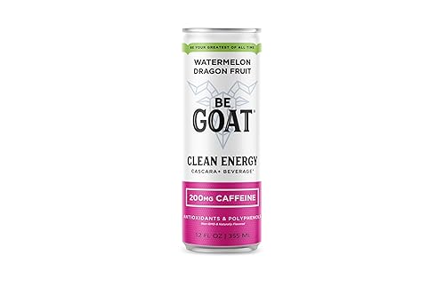 Miniatura 3 de BeGOAT Watermelon Dragonfruit CLEAN - Bebida energética Clean  200 mg de cafeína, sin OMG, 6 ingredientes, 35 calorías, antioxidantes, vegano, sin