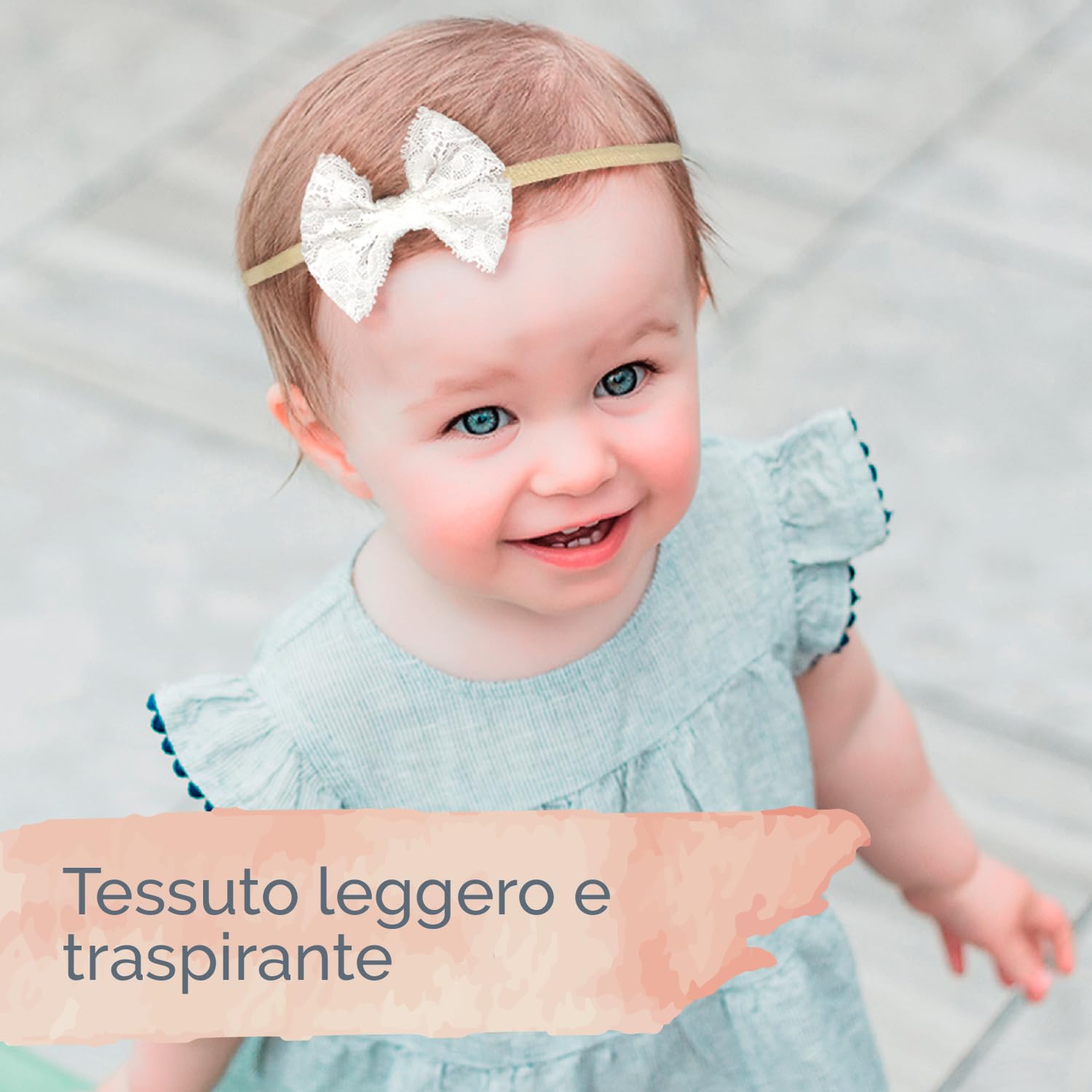 7Rainbows Fascia per capelli alla moda con fiocco blu navy per ragazze e bambine