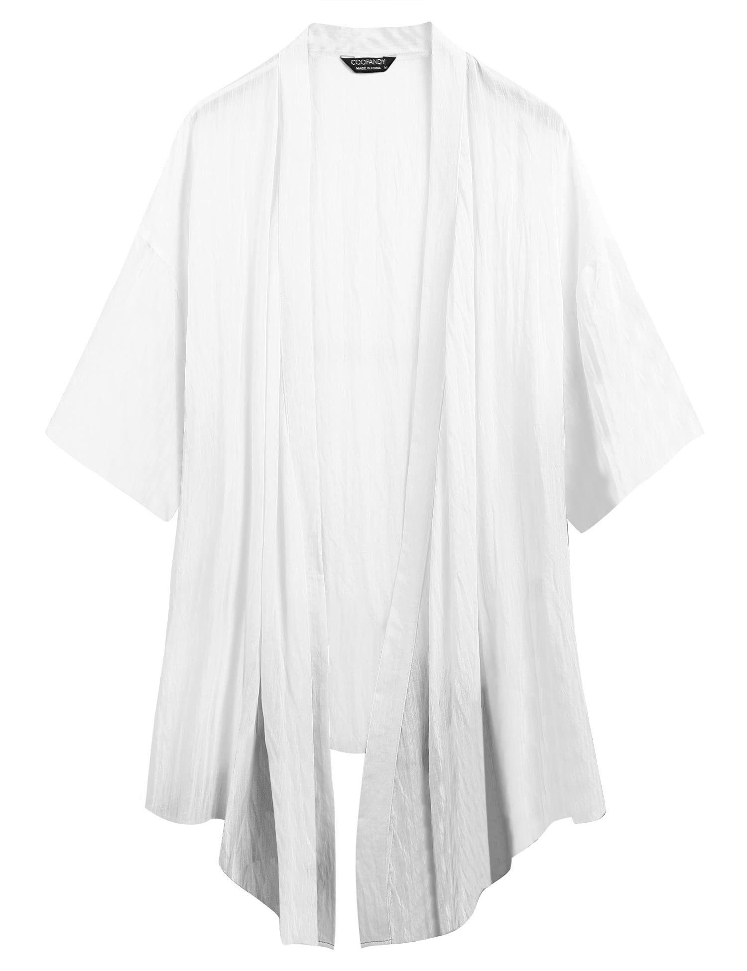 COOFANDY Cardigan léger à pans avec col châle pour homme, long kimono ouvert sur le devant, drapé, cape, manteau, X-Large
