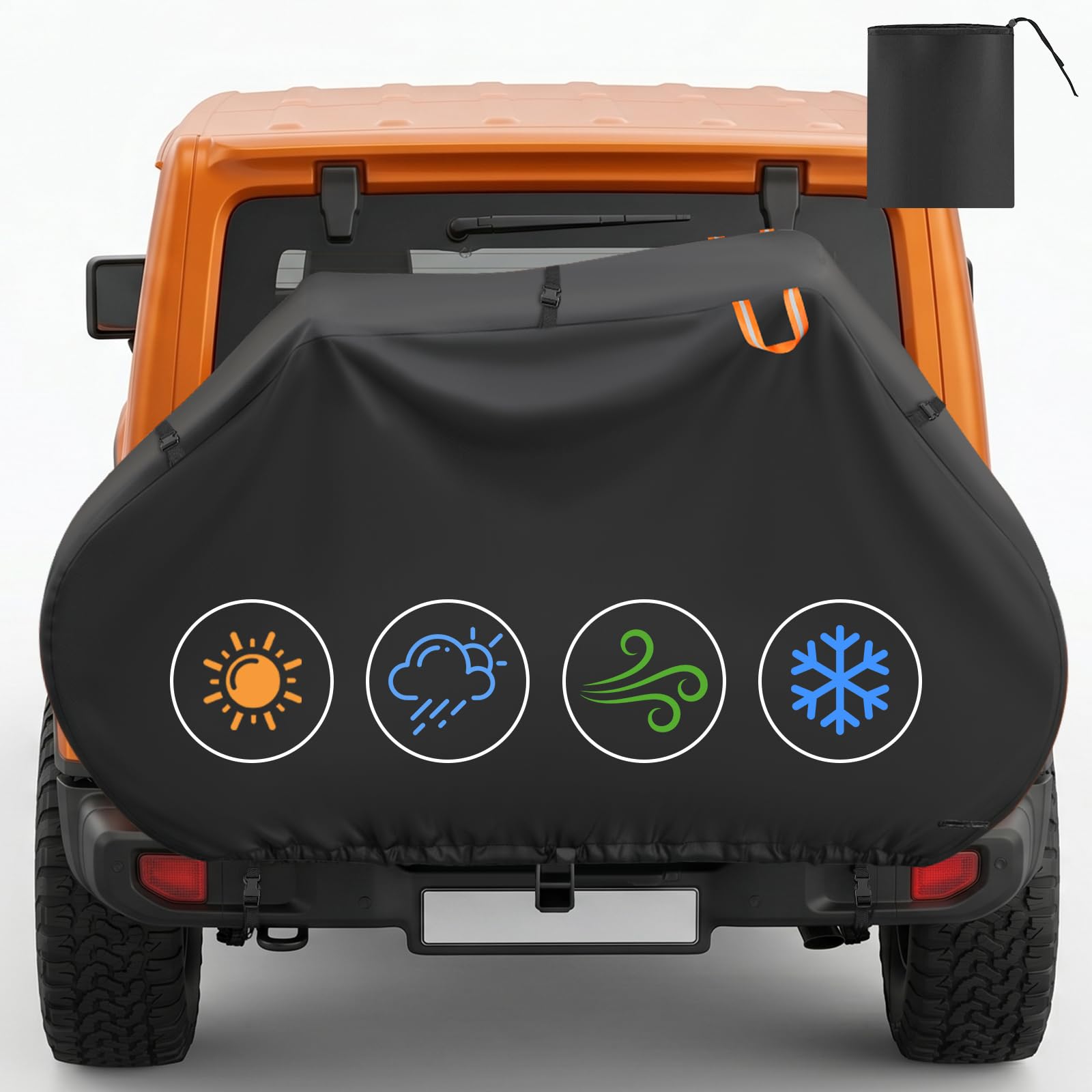 AOOWU Bike Cover for 2 Bikes, Waterproof Bicycle Cover Indoor Outdoor Storage, 210D Bike Covers with Lock Holes & Storage Bag, Anti-UV Windproof Dust Rain for Mountain, Road & Bikes, 208 x 120 x 97cm