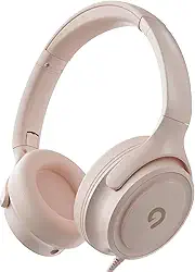 Fones de ouvido infantis com cabo - conector de 3,5 mm 85/94dB controle de volume seguro microfone embutido para crianças/adolescentes/meninas/escola/viagem/dispositivos de 3,5 mm (bege)