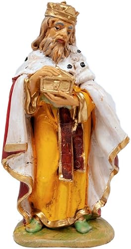 Venerare King Melchior Wise Man Nativity Figurine | Colección de 5 pulgadas | Hecho a mano en Italia