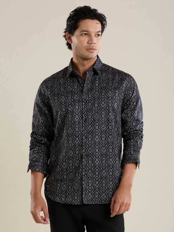 Image of MARK & ALBERT Men's Slim Fit Cotton Formal Shirt