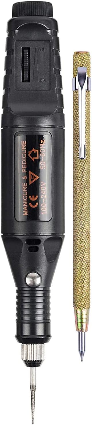 Electric Engraver Rotary Mini Engraving Pen Kit for Metal Glass Ceramic Jewelry DIY Nail Stencils Vinyl Cutting Bottle Etching - (Color: EU Plug)