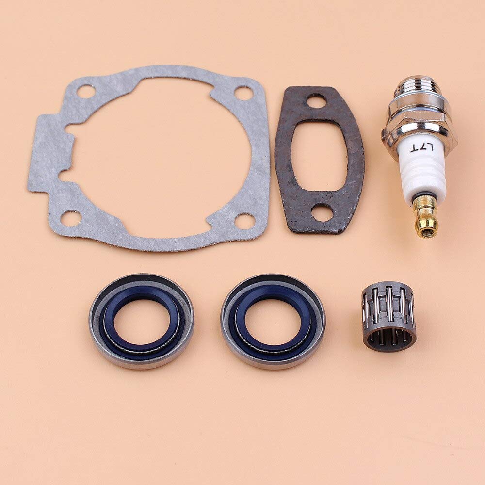 Kit Joints + Silencieux + Bougie Pour Tronçonneuse Husqvarna 50 51 55 Rancher - Joint Culasse, Roulement, Joints Huile, Bougie Allumage