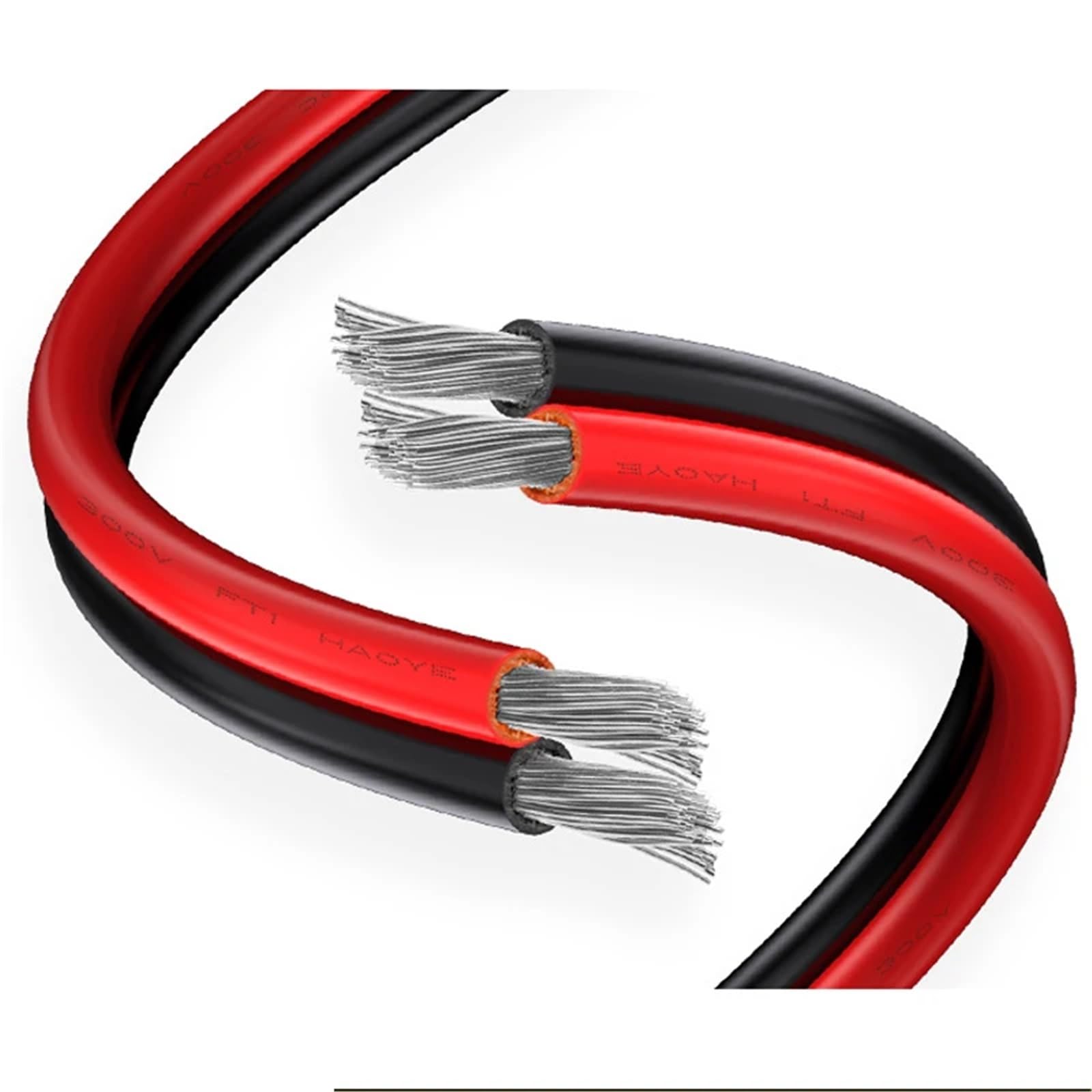 Cable Electrico, Cables Electricos Cable de extensión Rojo y Negro de 10 m, 2 Pines, 16 AWG, UL2468, for conectar Cables eléctricos con Cinta de Tira.
