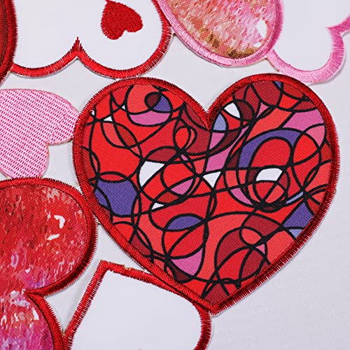 Owenie Valentines Day Placemats Set Of 4, Embroidered Printing Love Seasonal Anniversary Wedding Holiday Kitchen Dining Table Decoration，15 Inches Round Table Mats, 4Pcs #TOP7