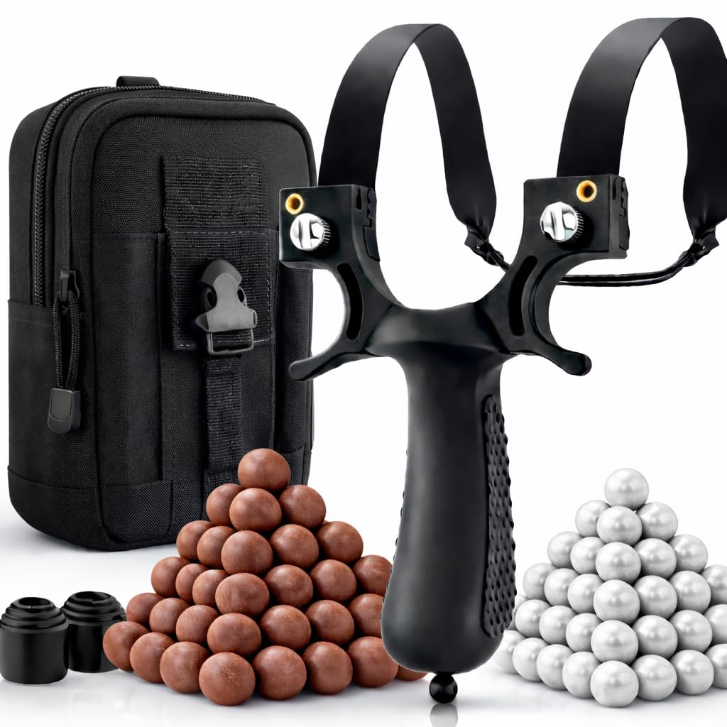 ZORKAM Dispositivo Sportivo - 3 Fasce Elastiche - 400 Palline Argilla e Acciaio – Borsa Portatile- Idea Regalo – Gioco all’Aperto Professionale di precisione - 1