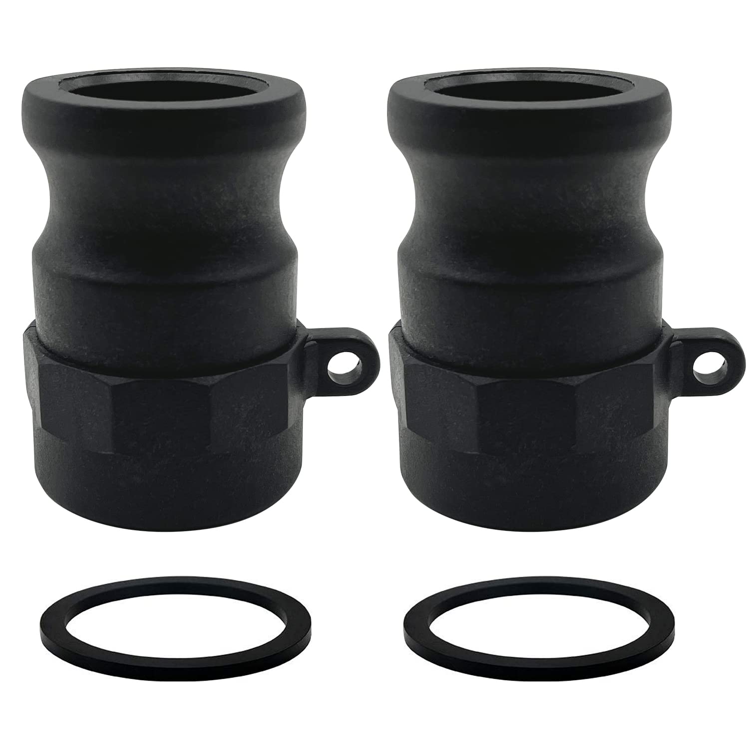 BITOTU 2PCS Camlock Fittings Poly NPT A-75 3/4" Type A Standard Couplings Cam lock Fittings Polypropylene Cam Groove Fitting Male Camlock with Female