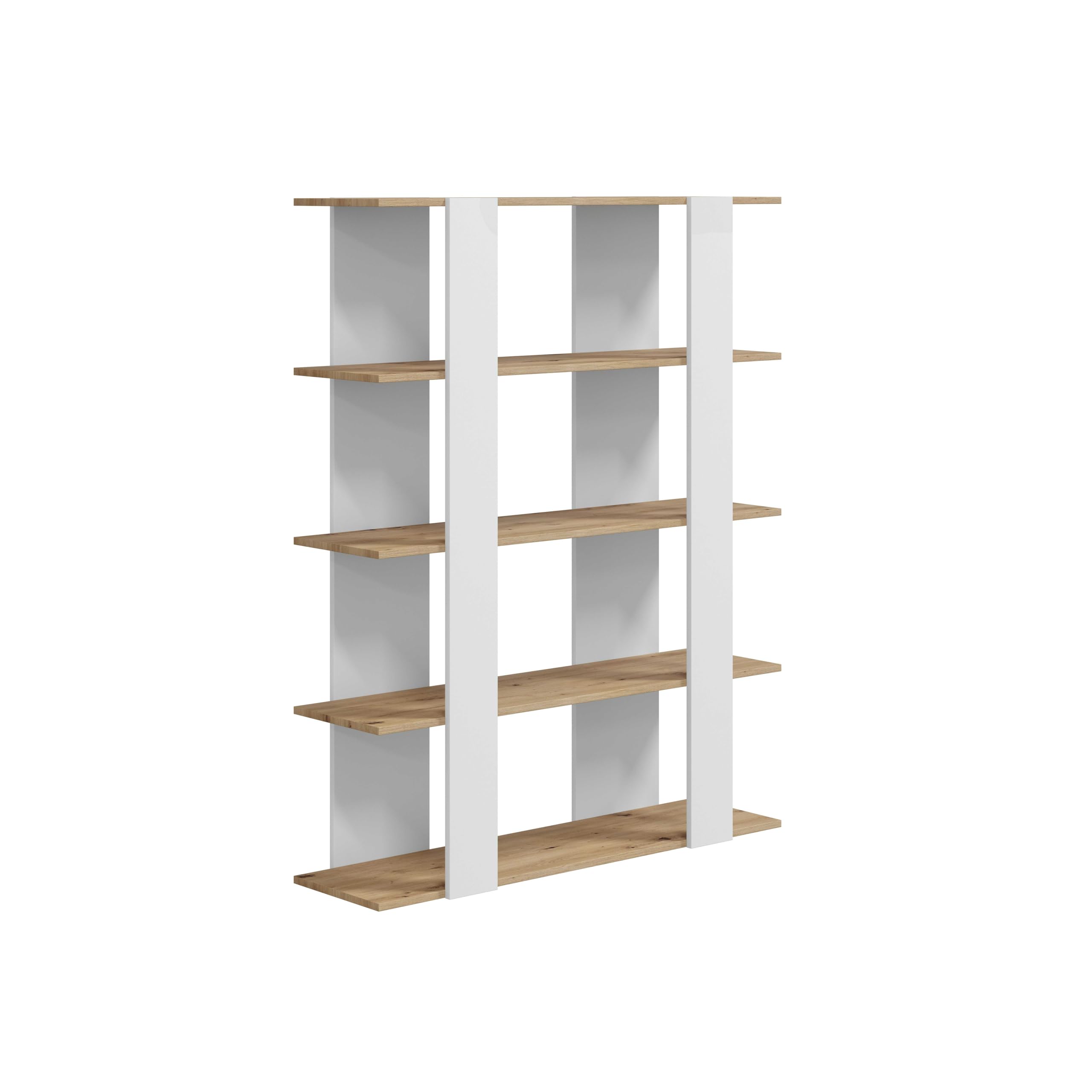 habeig Standregal Hochregal Bücherregal Aktenschrank Kommode Weiß Holz schwere Qualität (012260W)