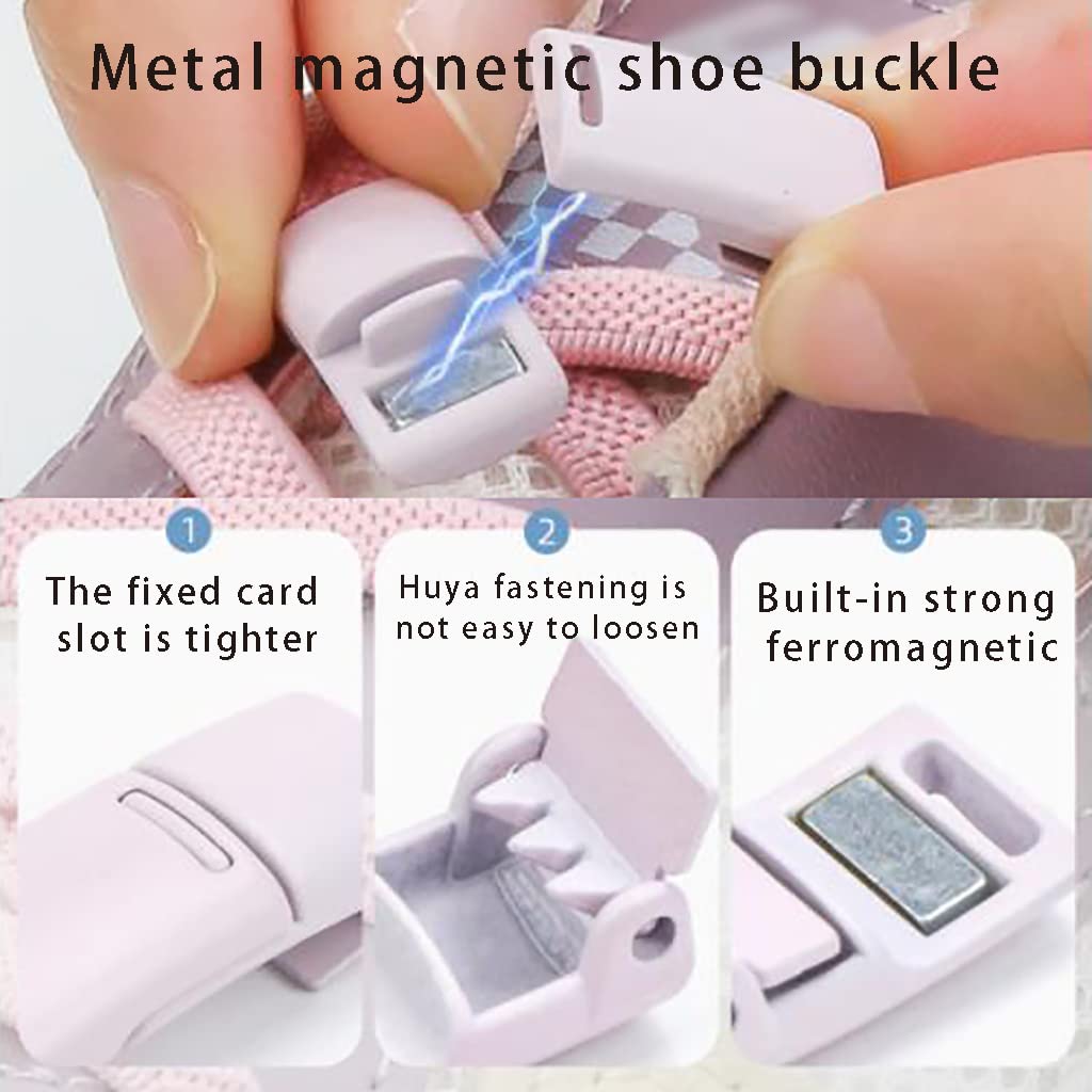 Lacci per scarpe da ginnastica 2 paia di lacci elastici for scarpe con fibbie in metallo, lacci elastici senza nodo, lacci elastici piatti for scarpe da ginnastica, scarpe casual, piatti universali