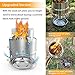 TOMSHOO Portable Folding Windproof Wood Burning Stove Compact Stainless Steel Alcohol Stove Outdoor Camping Hiking Backpacking Picnic BBQ