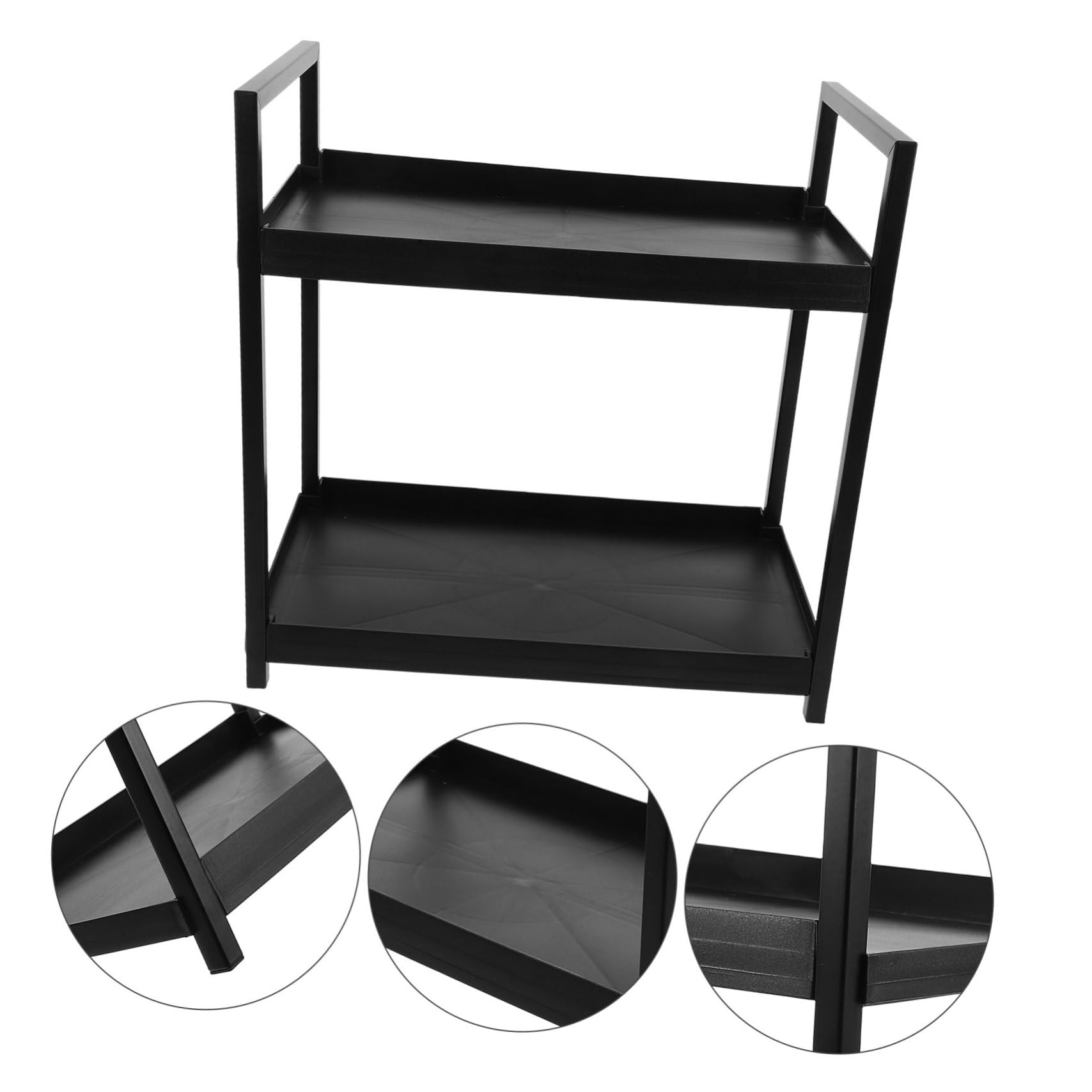 Doppelstöckige Parfümablage aus Eisen mit 2 Ebenen Schwarzer Make Up Organizer für Badezimmer und Schminktisch zur Stilvollen Aufbewahrung