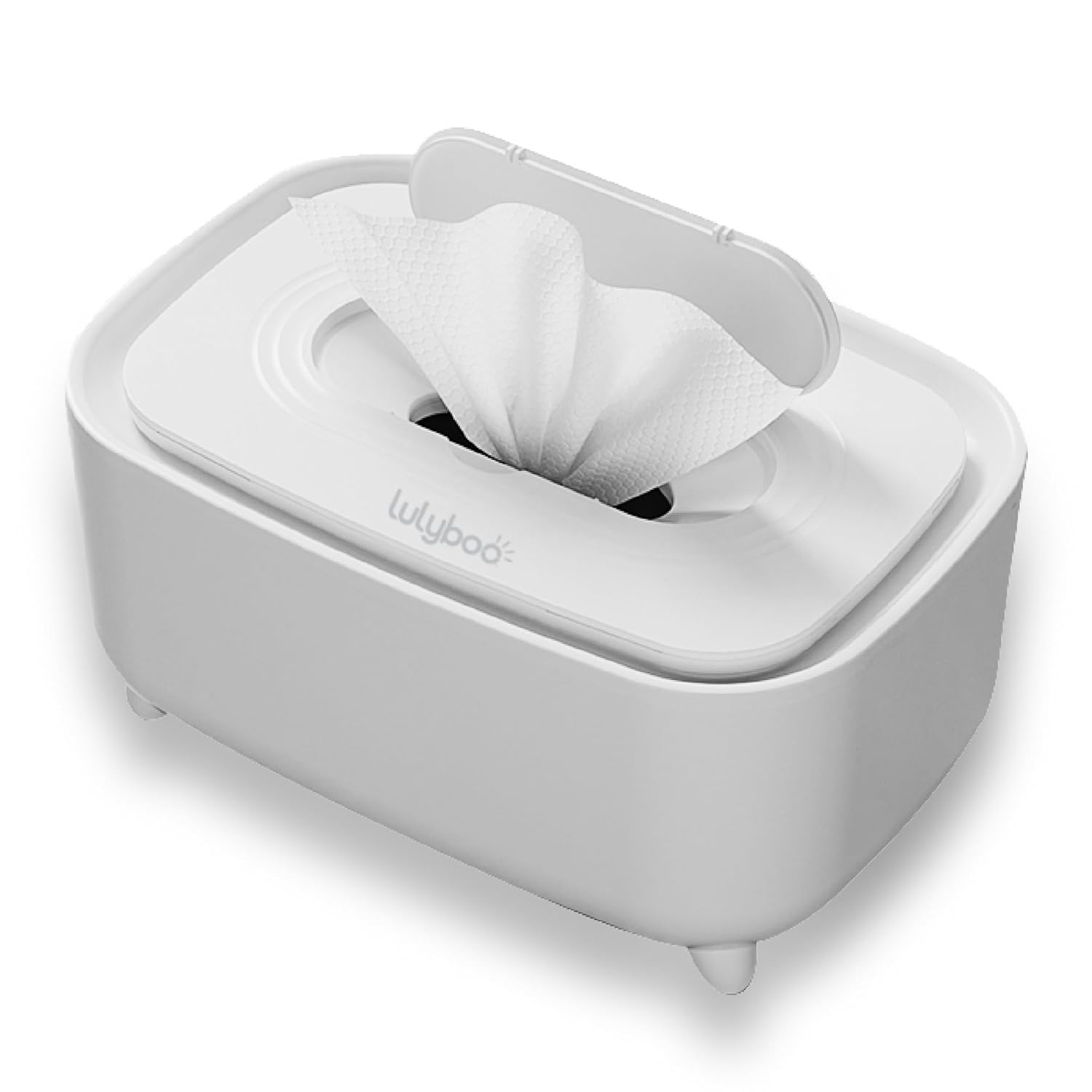 Lulyboo Warm Wipe Dispenser - Baby Wipe Warmer with Adjustable Temperature, Quick-Heating, Soft Silicone Cover, Easy-Refill Design, Ideal for Sensitive Baby Skin, Keeps Wipes Warm & Fresh