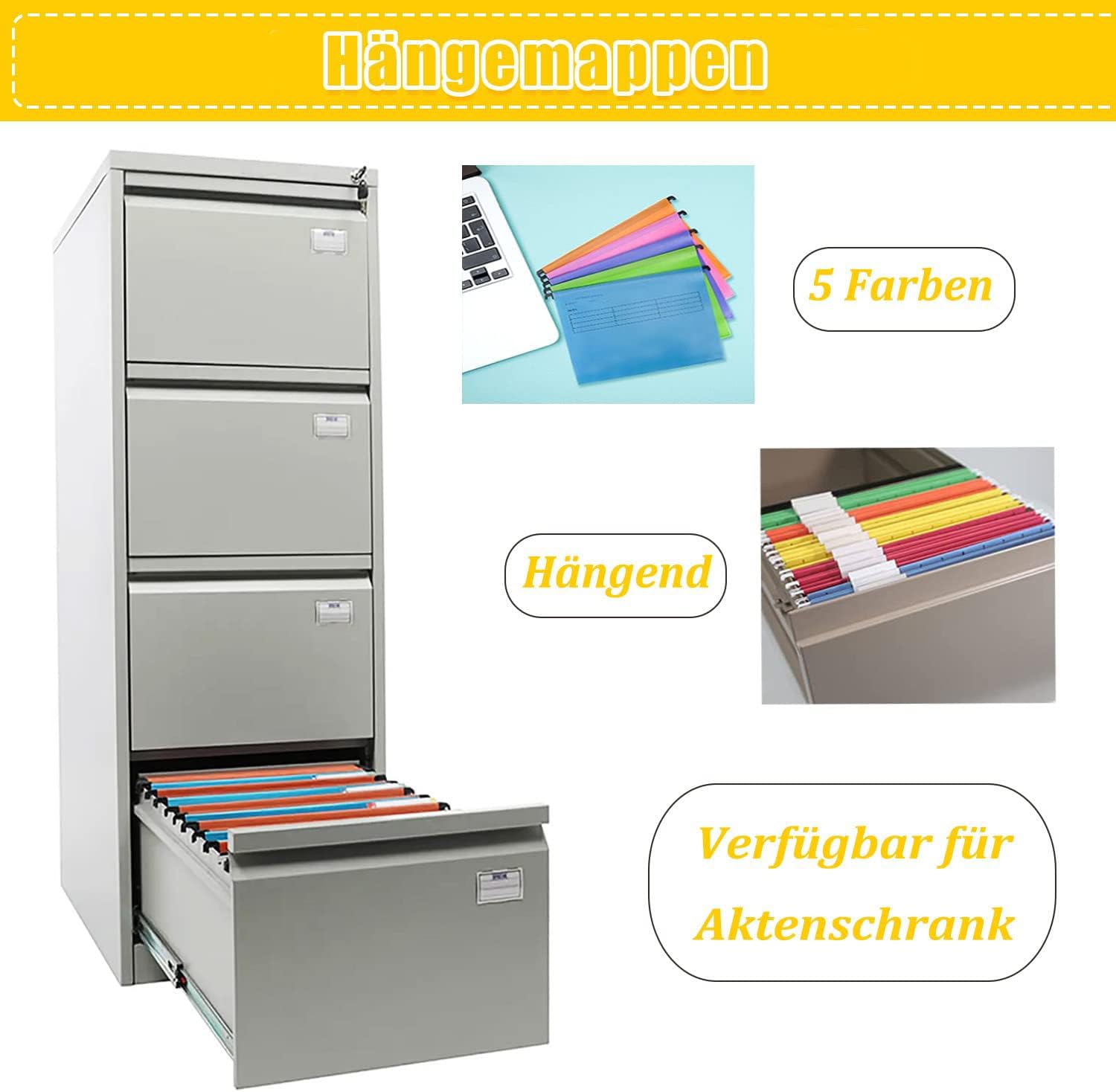LOPYXBR 25 stuks hangmappen, hangmappen A4 met tabs