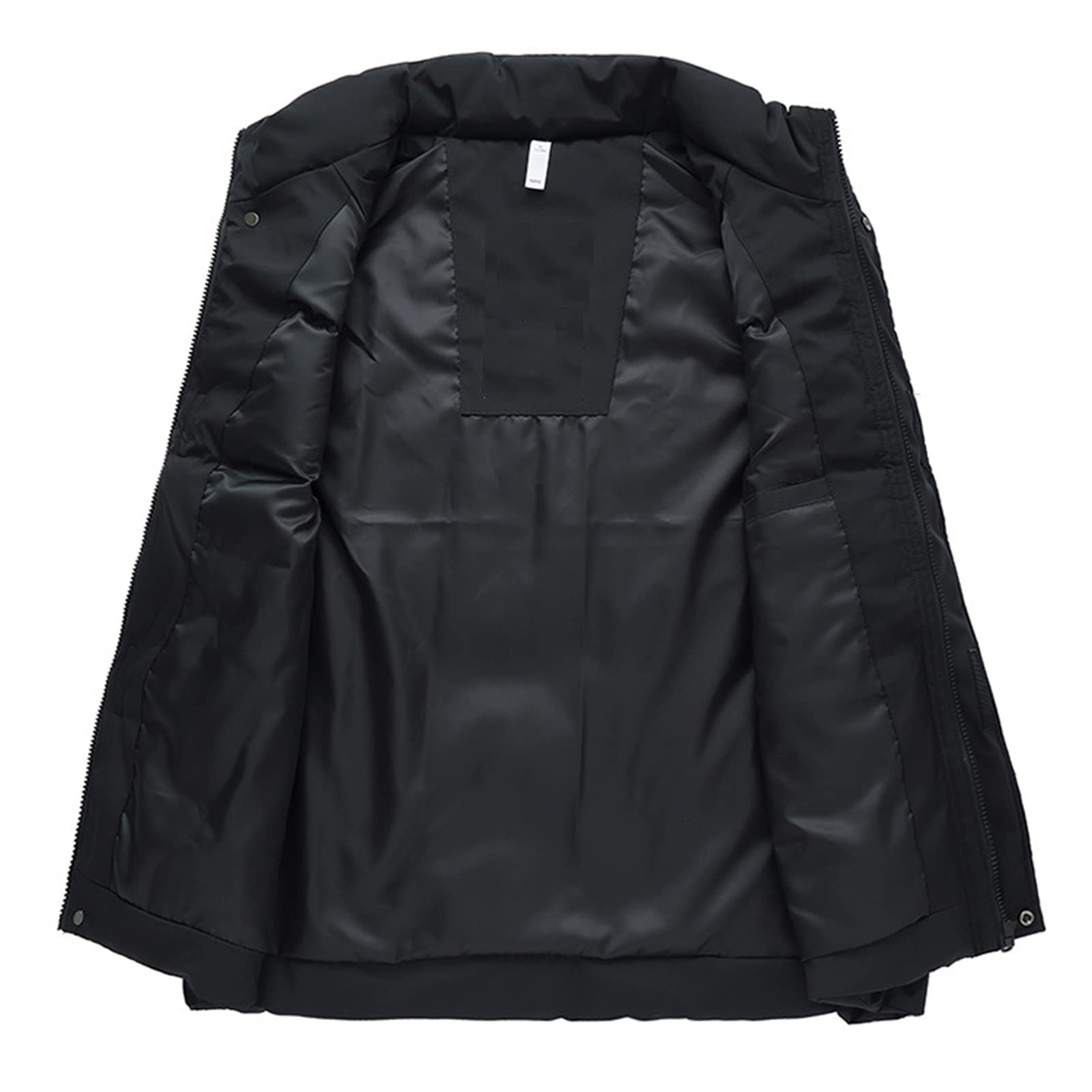Hombres más tamaño chaleco al aire libre cálido repelente al agua a prueba de viento más chaleco de terciopelo chaleco de pesca casual chaqueta de viaje ropa de abrigo superior negro-4XL