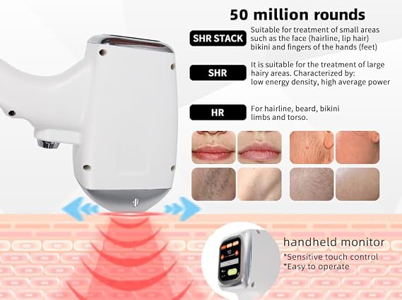 Diode Hair Removal Machine Ice Platinum Painless Permanent Hair Removal Device (White)