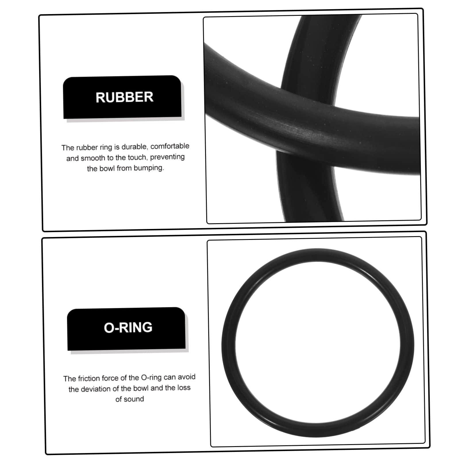 3 Pièces Anneau Caoutchouc Pour Bols Chantants Cristal