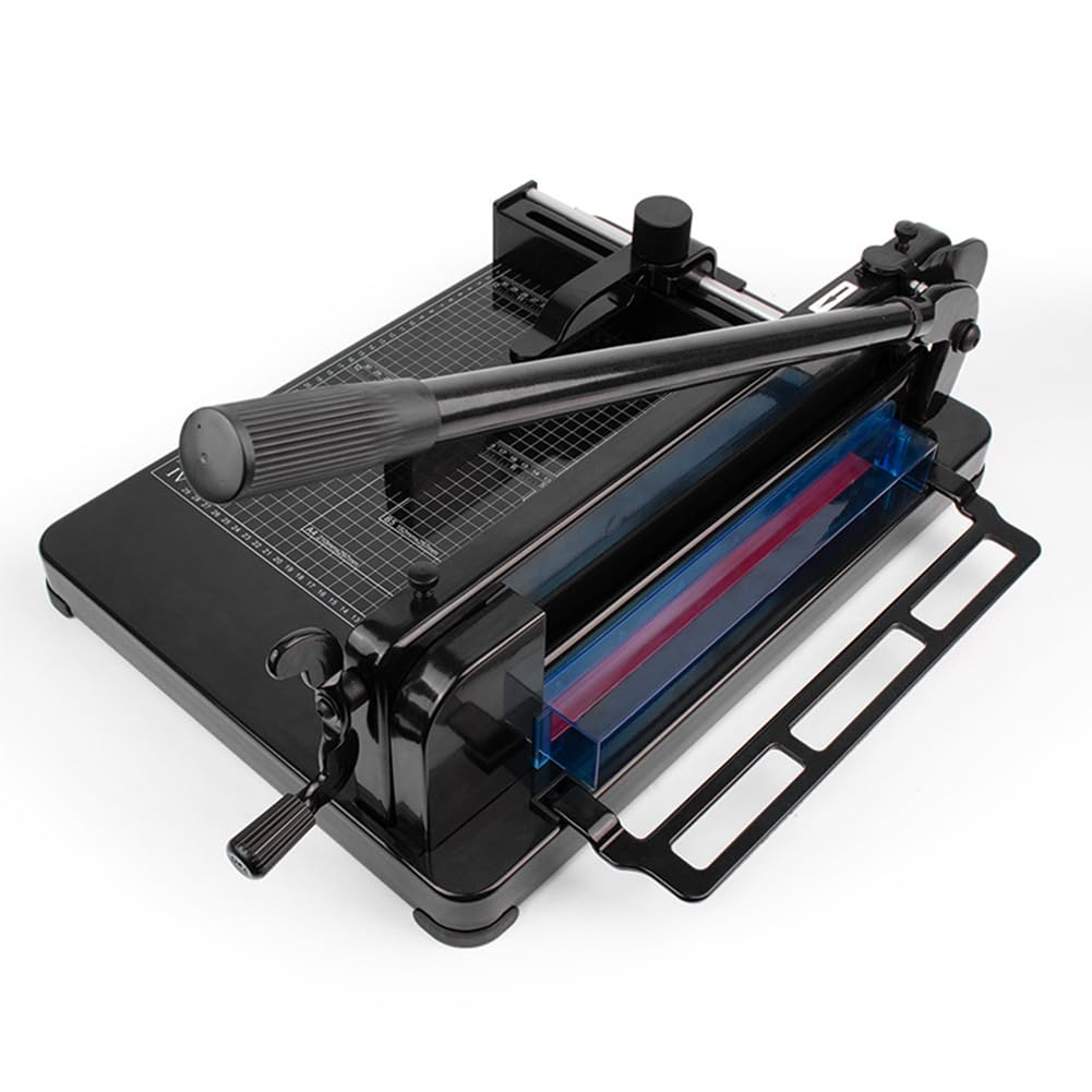 Taglierina impilabile professionale A4, ghigliottina, 400 fogli, taglierina impilabile Heavy Duty con doppia protezione di sicurezza per tagliare carta, pelle, PVC, tessuto non tessuto