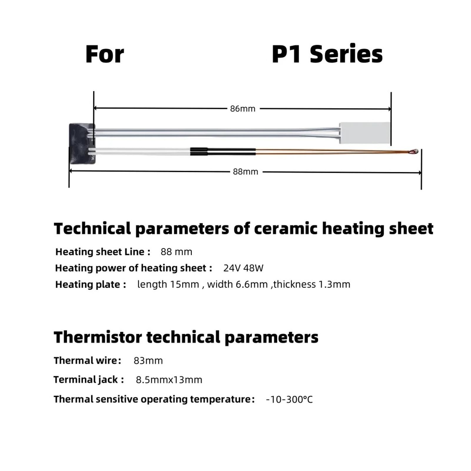Compatibile con Bambu Lab, riscaldatore ceramico for serie X1/P1