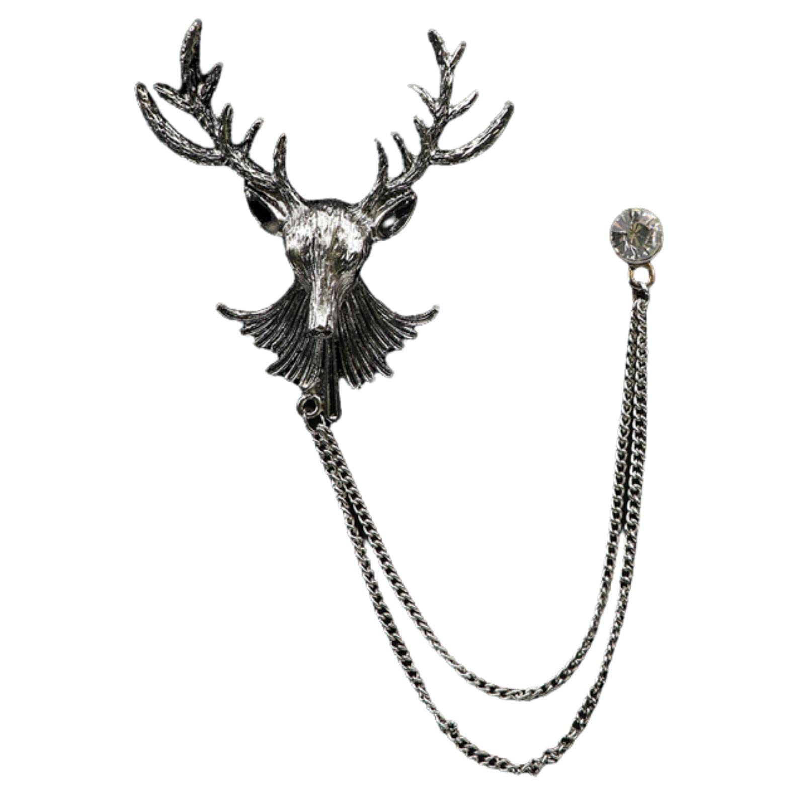 SUYGGCKBrooch Fashion Gentleman Tassel Brooch For Men Suit Shirt Collar Chain Lapel Pin Retro Wedding Dinner Accessories