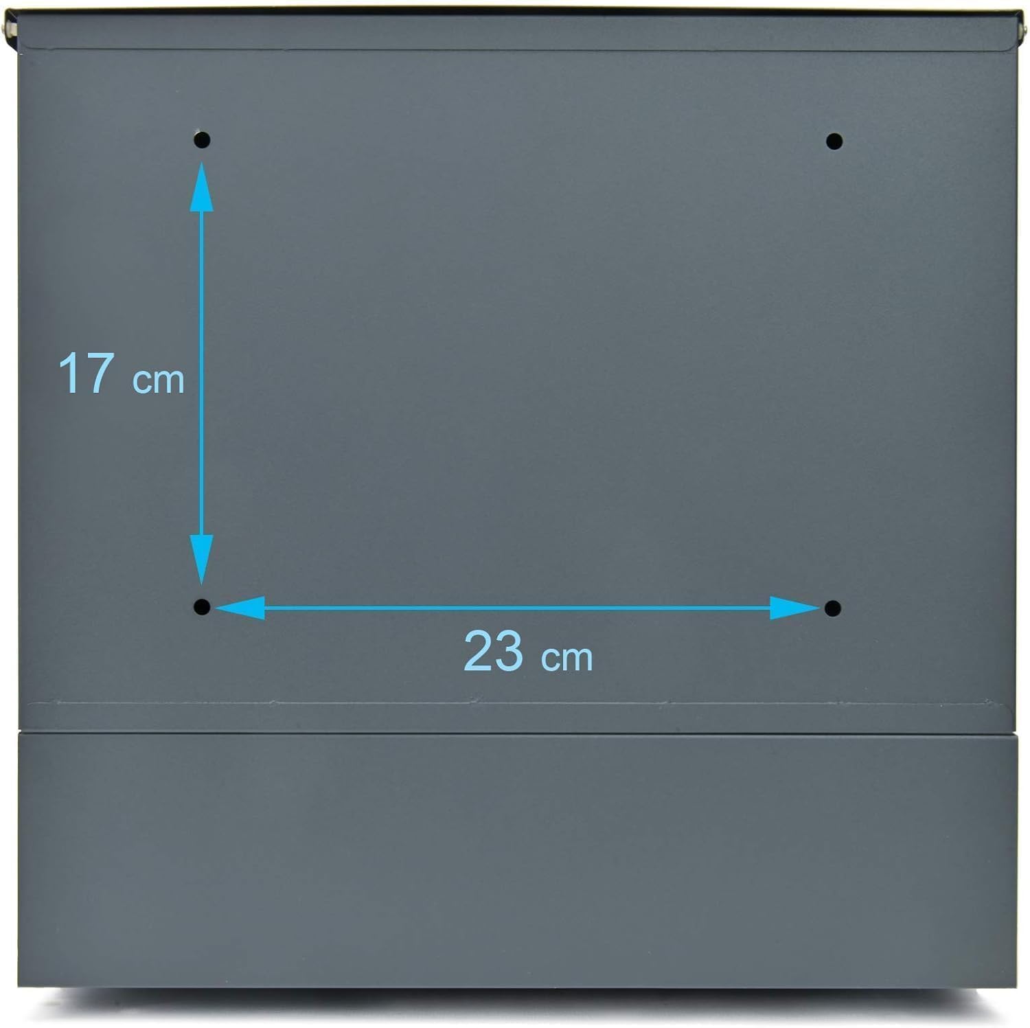 Verda Cassetta delle lettere con scomparto per giornali, 2 chiavi, 37 x 37 x 11 cm, personalizzata, colore UV, acciaio inossidabile, cassetta postale di design, resistente alle intemperie, da parete