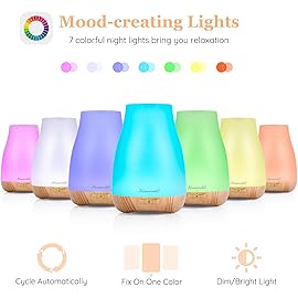 Aromatherapy Essential Oil Diffuser for Room: Air Humidifier Aroma Scent Cool Mist Diffusers Colorful Light Cute Mini Small Waterless Auto Off Ultrasonic for Home Bedroom