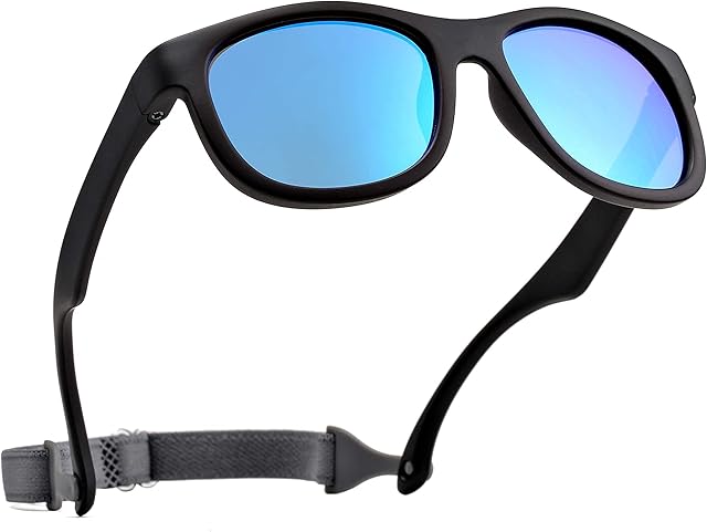 Pro Acme Unbreakable Polarized Baby Sunglasses Flexible Toddler Sunnies with Strap Soft Silicone Frame for 0-24 Months