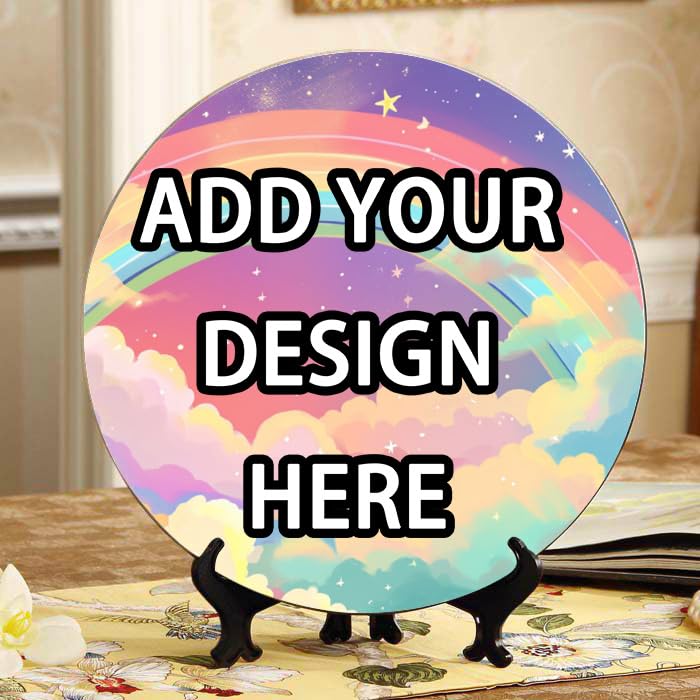 DNOVING Personalized Ceramic Decorative Plate Customizable Photo Text Logo Printed for Wall Hanging or Table Decor Perfect Memorial Gifts for Anniversary Birthday Gift CP-585152943