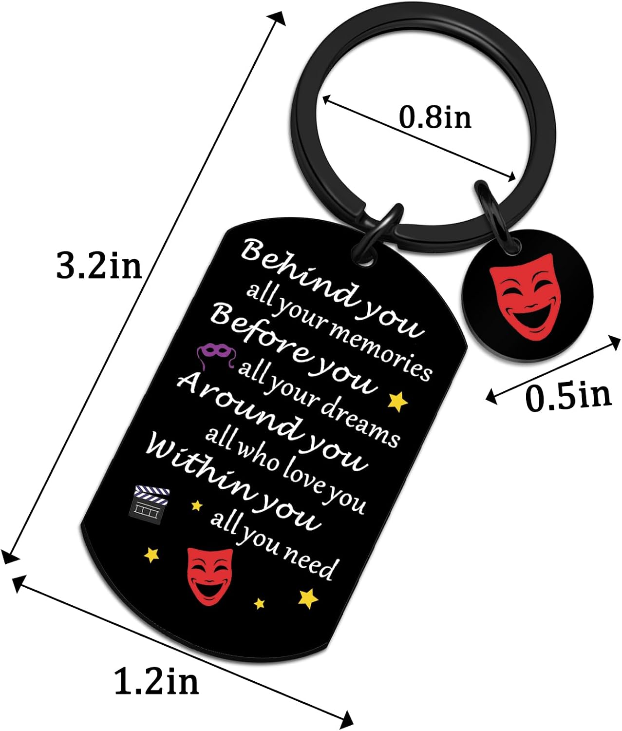 Musical Theater Gifts for Teen Girls Boys Theatre Decor Keychain