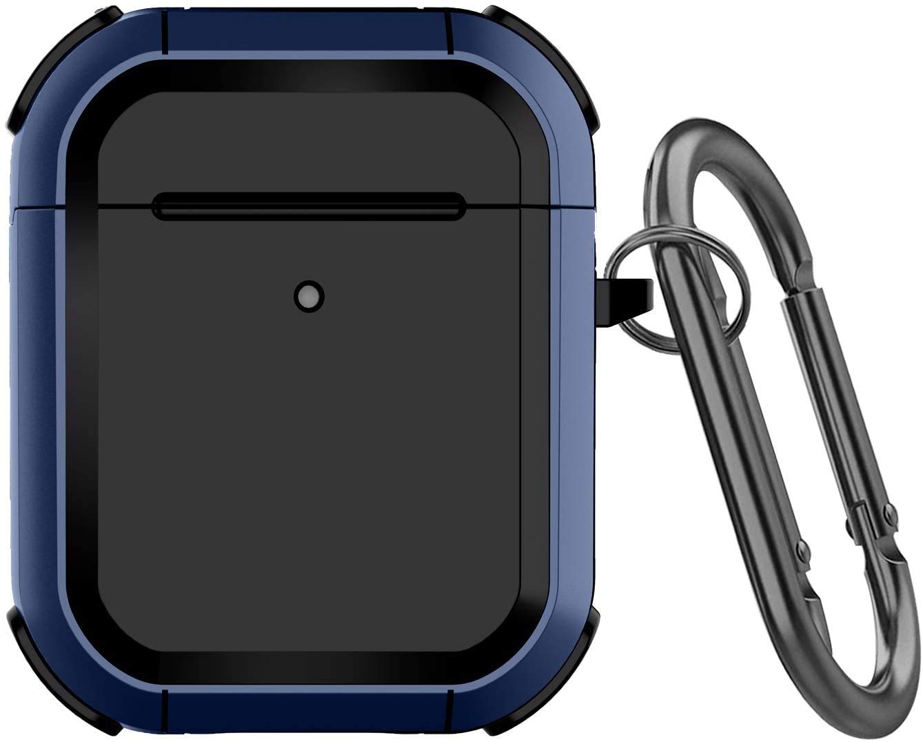 Armor Series AirPods Series 1 & 2 / AirPods Pro Case, Full-Body Rugged Protective Wireless Charging Cover Case Skin with Keychain [Front LED Visible] Multiple Colors. (Airpods, Blue)