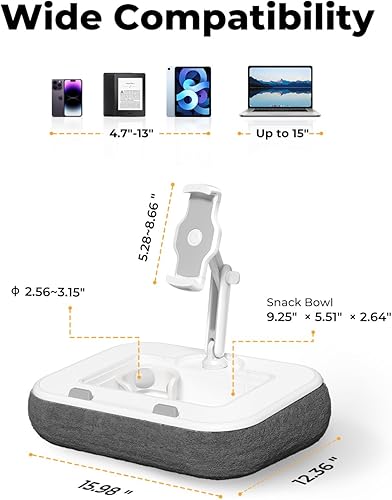 Miniatura 4 de Soporte de almohada Kindle, escritorio de regazo para laptop con alfombrilla de mouse y portavasos  Soporte ajustable para tableta de cama para